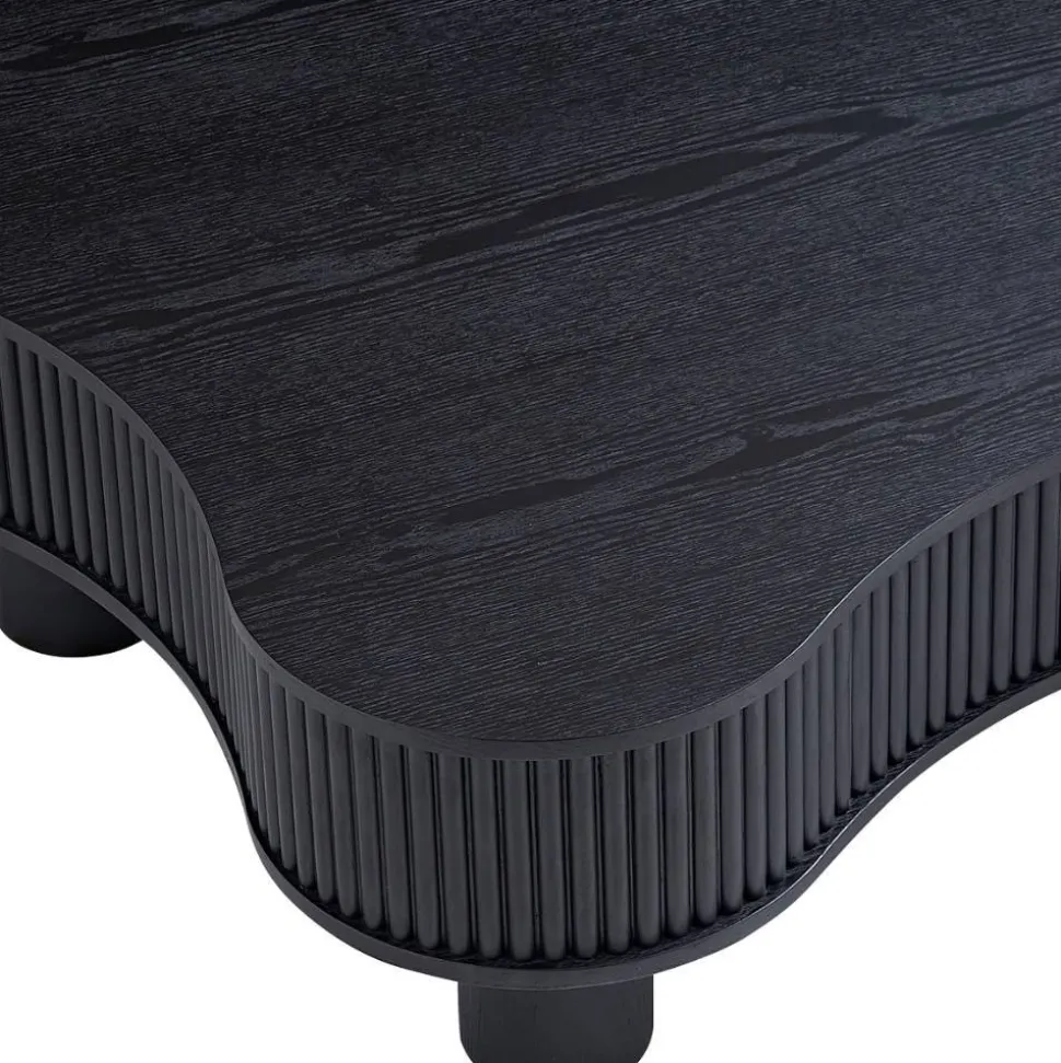 Niedriger Design-Couchtisch in Schwarz - Hiloria