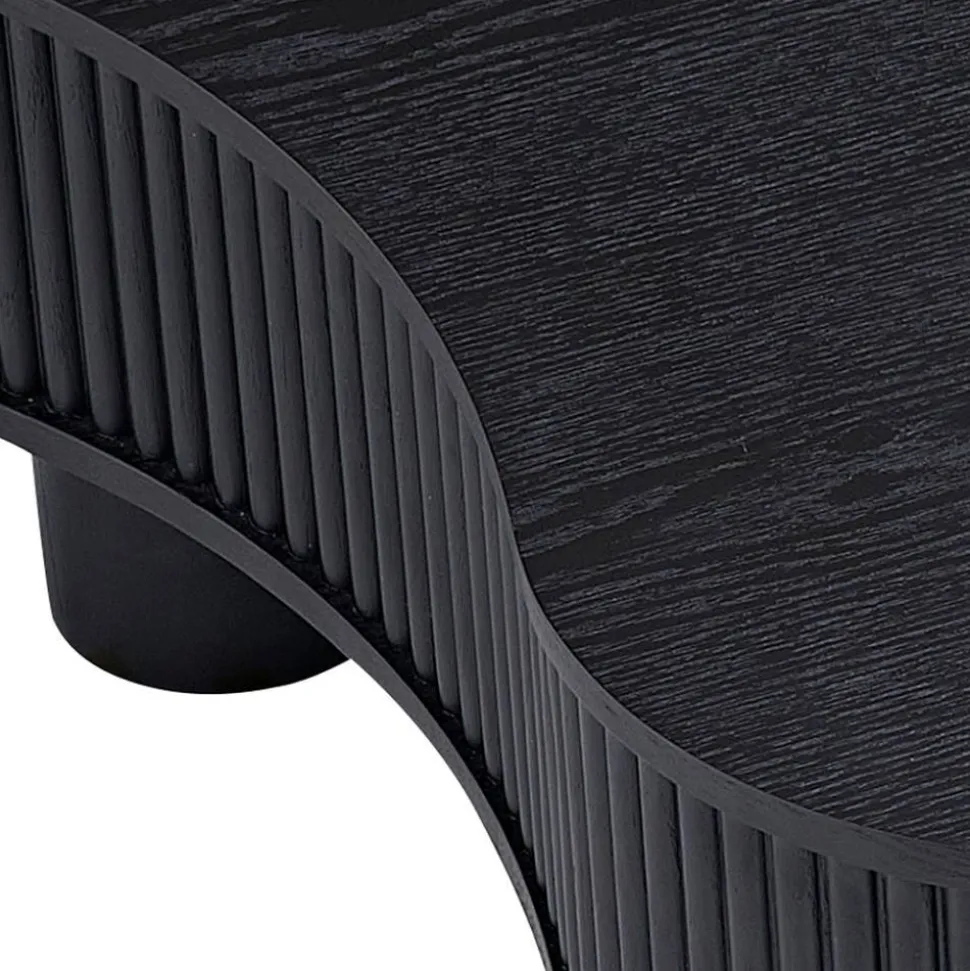 Niedriger Design-Couchtisch in Schwarz - Hiloria