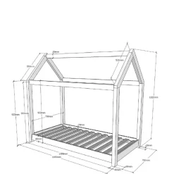 Niedriges Kinderbett im Hausdesign - Racing