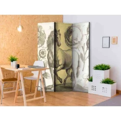 Nostalgie Paravent Pferd & Blumen - Ilea