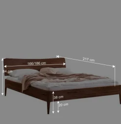 Nussbaum Holzbett für zwei Personen - Lerchona