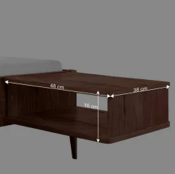 Nussbaum Holzbett mit Baumkante Kopfteil - Elegatos