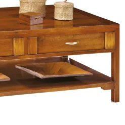 Nussbaumfarbener Couchtisch Mugello mit 2 Schubladen