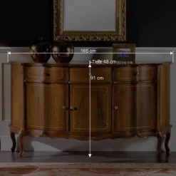 Nussbaumfarbenes Sideboard Dentro im Barock Design
