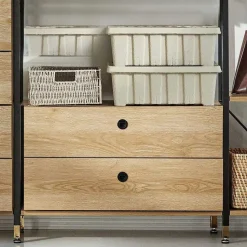 Offener Kleiderschrank mit sechs Schubladen - Redeca