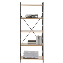 Offenes Standregal in Wildeiche und Schwarz - Lacuva