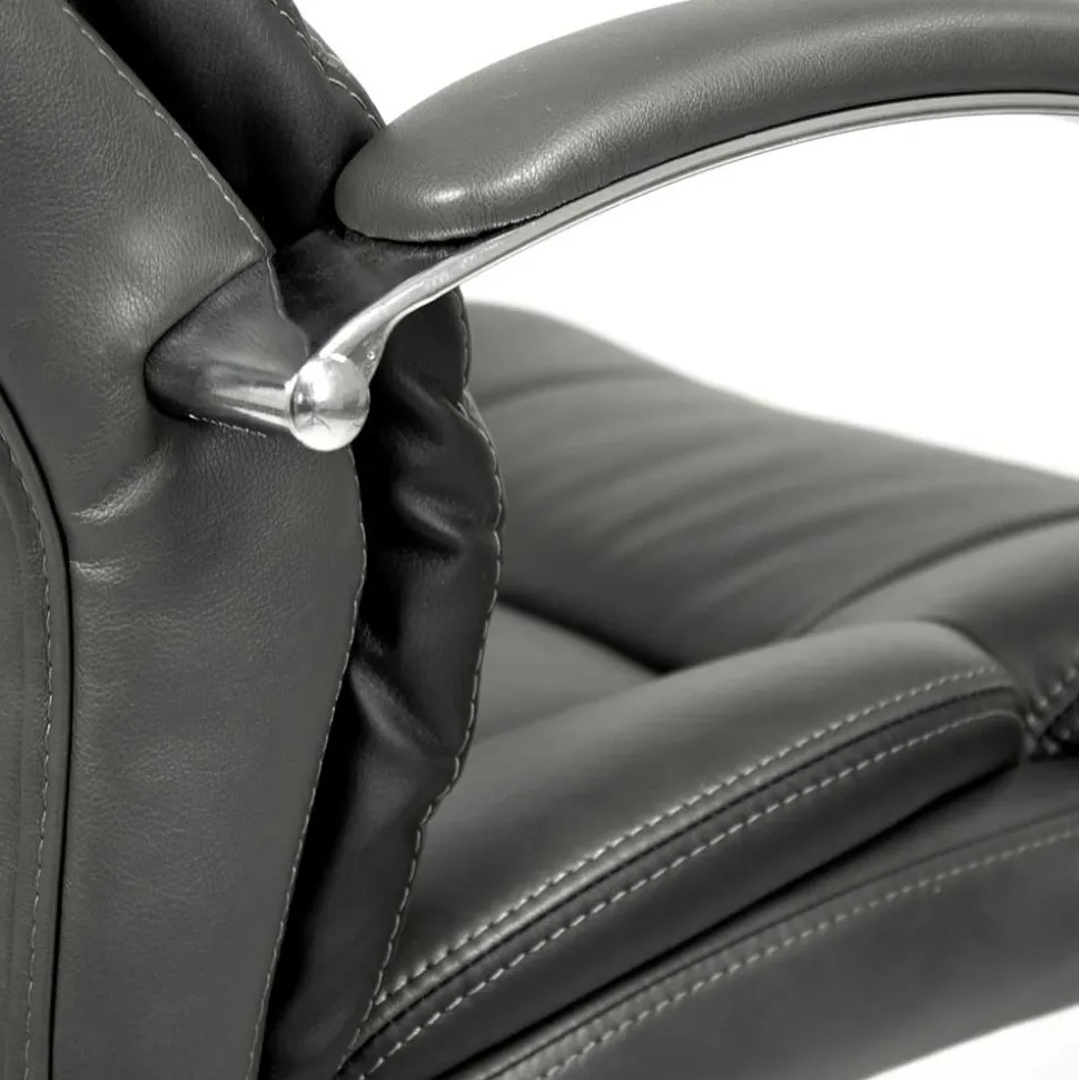 Office Chefsessel in Dunkelgrau & Chrom - Lajara