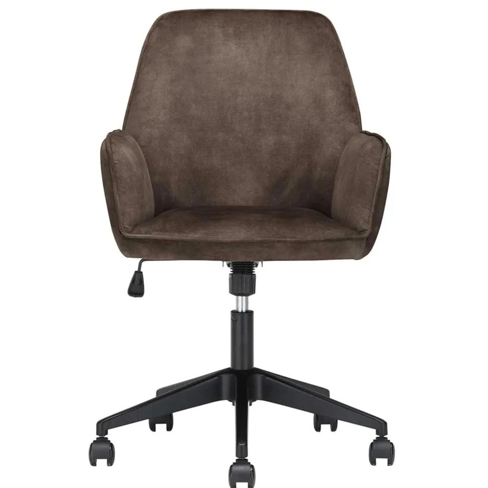 Office Drehstuhl aus Velours in Anthrazit - Pradisio