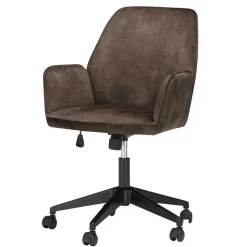 Office Drehstuhl aus Velours in Anthrazit - Pradisio