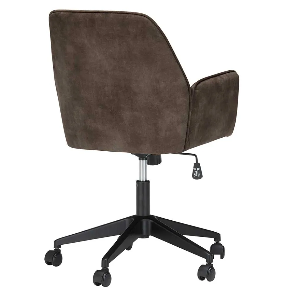 Office Drehstuhl aus Velours in Anthrazit - Pradisio