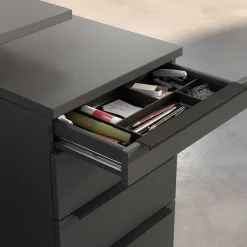 Office Einrichtung in Dunkelgrau - Tila (vierteilig)