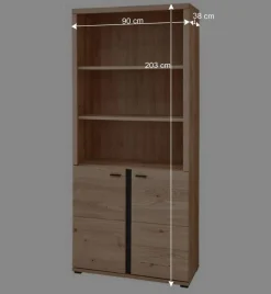 Office Möbelset teilmassiv - Emly (achtteilig)
