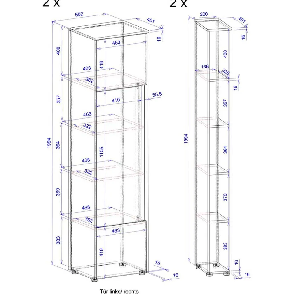Office Schränke und Regale Set - Nonessia (vierteilig)