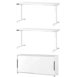 Office Tische & Schrank in Weiß - Sparkle (dreiteilig)