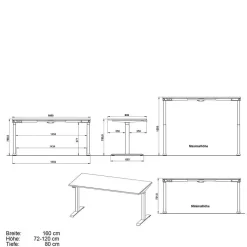 Office Tische & Schrank in Weiß - Sparkle (dreiteilig)