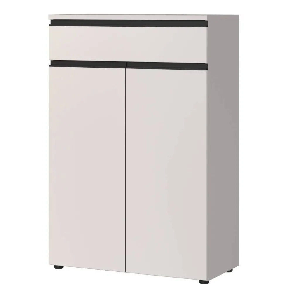 Office Vertiko in Hellgrau mit Schwarz - Great