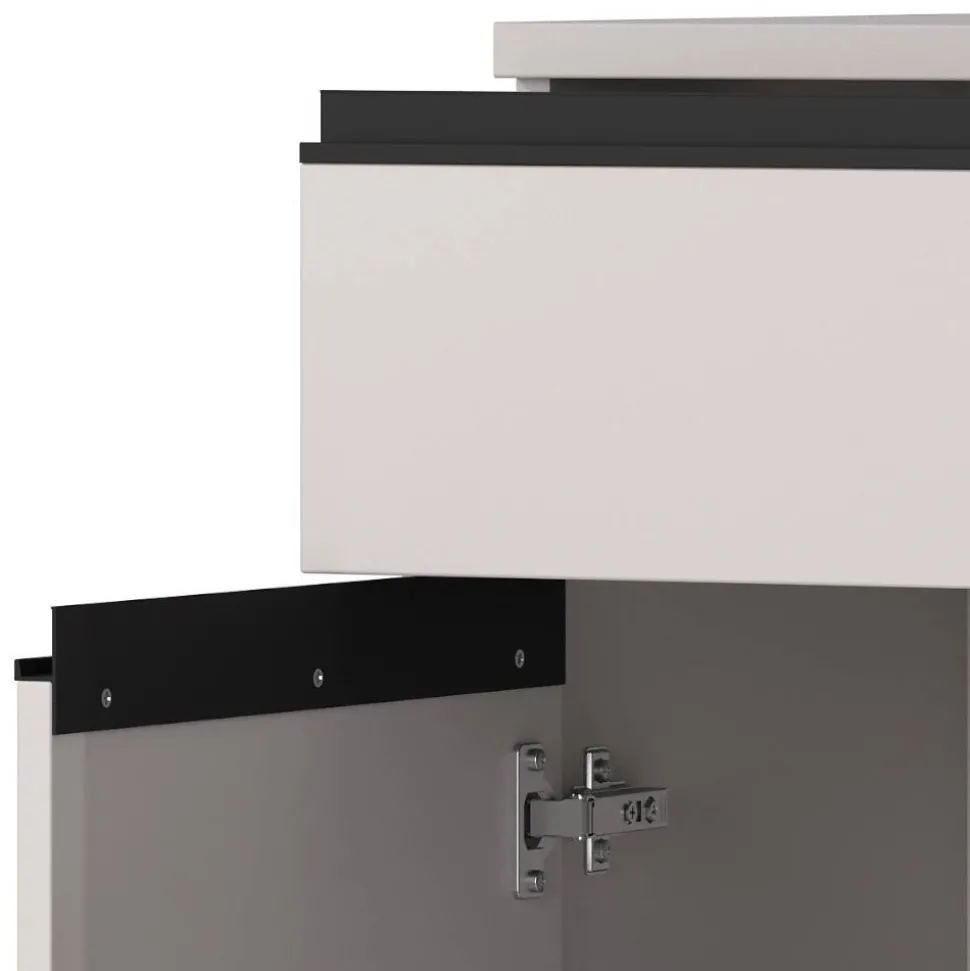 Office Vertiko in Hellgrau mit Schwarz - Great