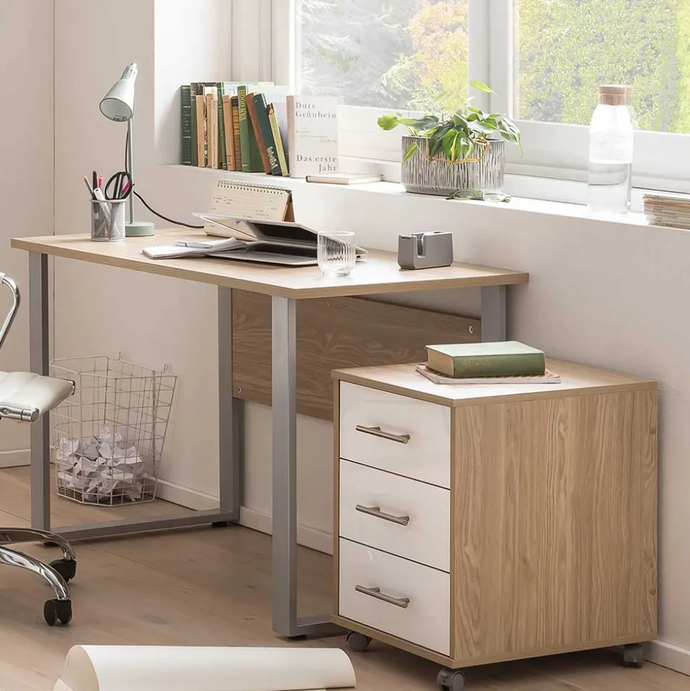 Officetisch in Eiche Hell Holzdekor - Vrella