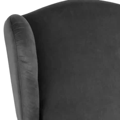Ohrenbackensessel aus Samtvelours Anthrazit - Nikic