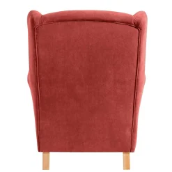 Ohrenbackensessel aus Velours in Terracotta - Zadella