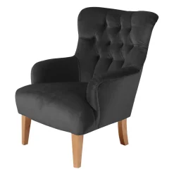 Ohrenbackensessel in Anthrazit Samtvelours - Camcupa