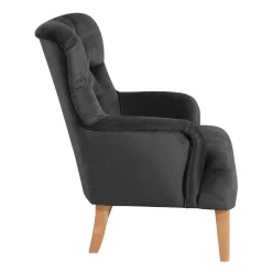 Ohrenbackensessel in Anthrazit Samtvelours - Camcupa