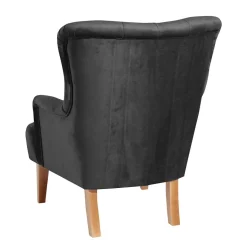 Ohrenbackensessel in Anthrazit Samtvelours - Camcupa