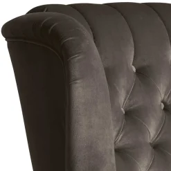 Ohrenbackensessel in Braun Samtvelours - Farella