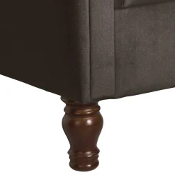 Ohrenbackensessel in Braun Samtvelours - Farella