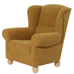 Ohrenbackensessel in Gelb Velours - Acigne