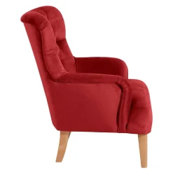 Ohrenbackensessel in Ziegelrot und Buche Natur - Tobblino