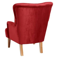 Ohrenbackensessel in Ziegelrot und Buche Natur - Tobblino