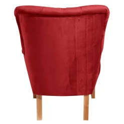 Ohrenbackensessel in Ziegelrot und Buche Natur - Tobblino