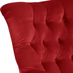 Ohrenbackensessel in Ziegelrot und Buche Natur - Tobblino