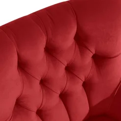 Ohrenbackensessel in Ziegelrot und Buche Natur - Tobblino