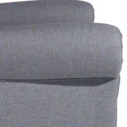 Ohrensessel in Jeansblau und Nussbaum Braun - Sasmia