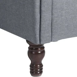 Ohrensessel in Jeansblau und Nussbaum Braun - Sasmia