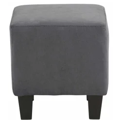 Ohrensessel mit Hocker in Grau - Odilla (zweiteilig)