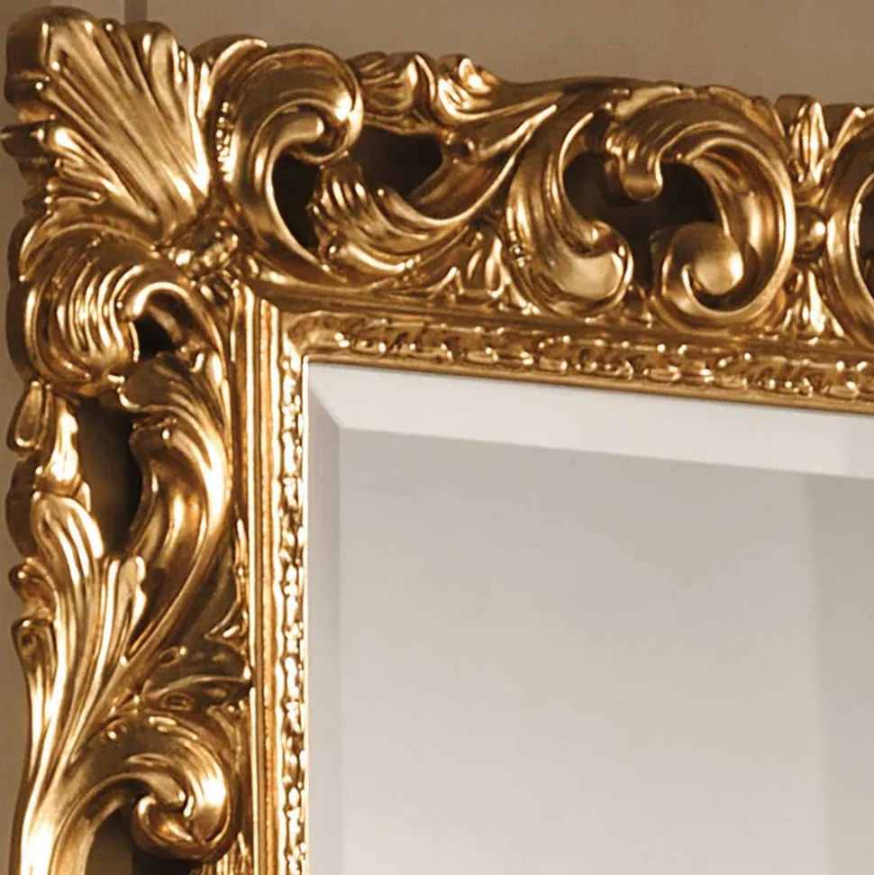 Oppulenter Wandspiegel in Gold Holzrahmen - Carlenna I