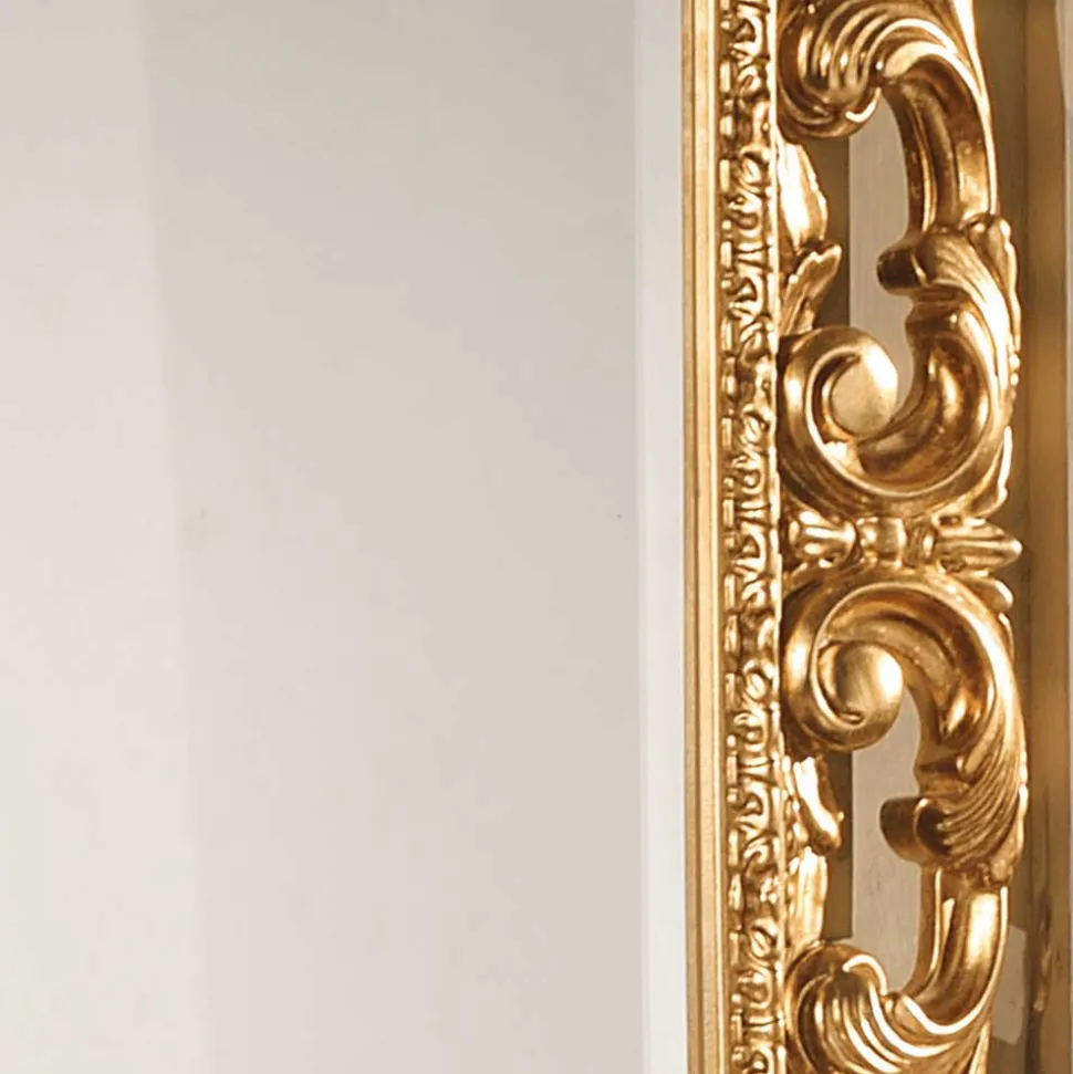 Oppulenter Wandspiegel in Gold Holzrahmen - Carlenna I