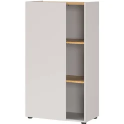 Ordnerschrank in Hellgrau und Wildeiche Optik - Chiron