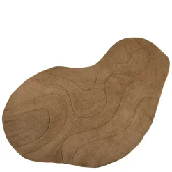 Organisch geformter Teppich in Hellbraun - Jaliasda