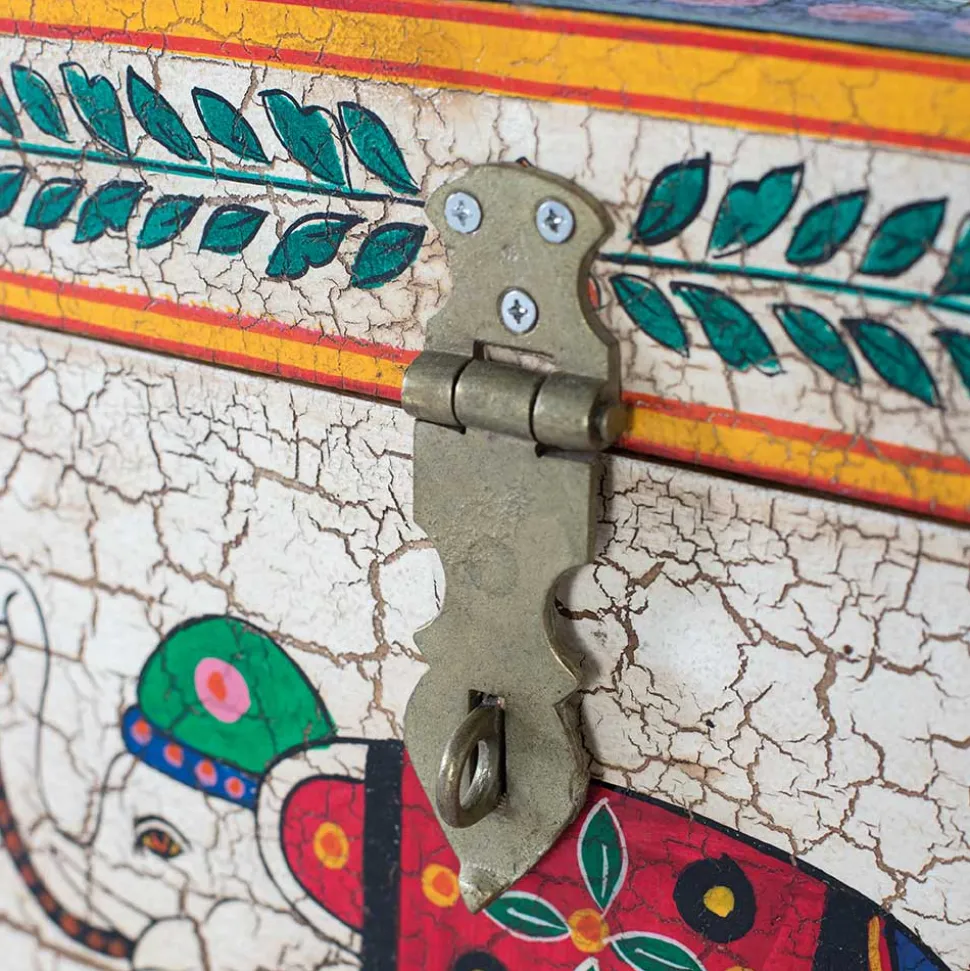 Orient Design Truhe in Bunt mit Elefanten Motiv - Branle