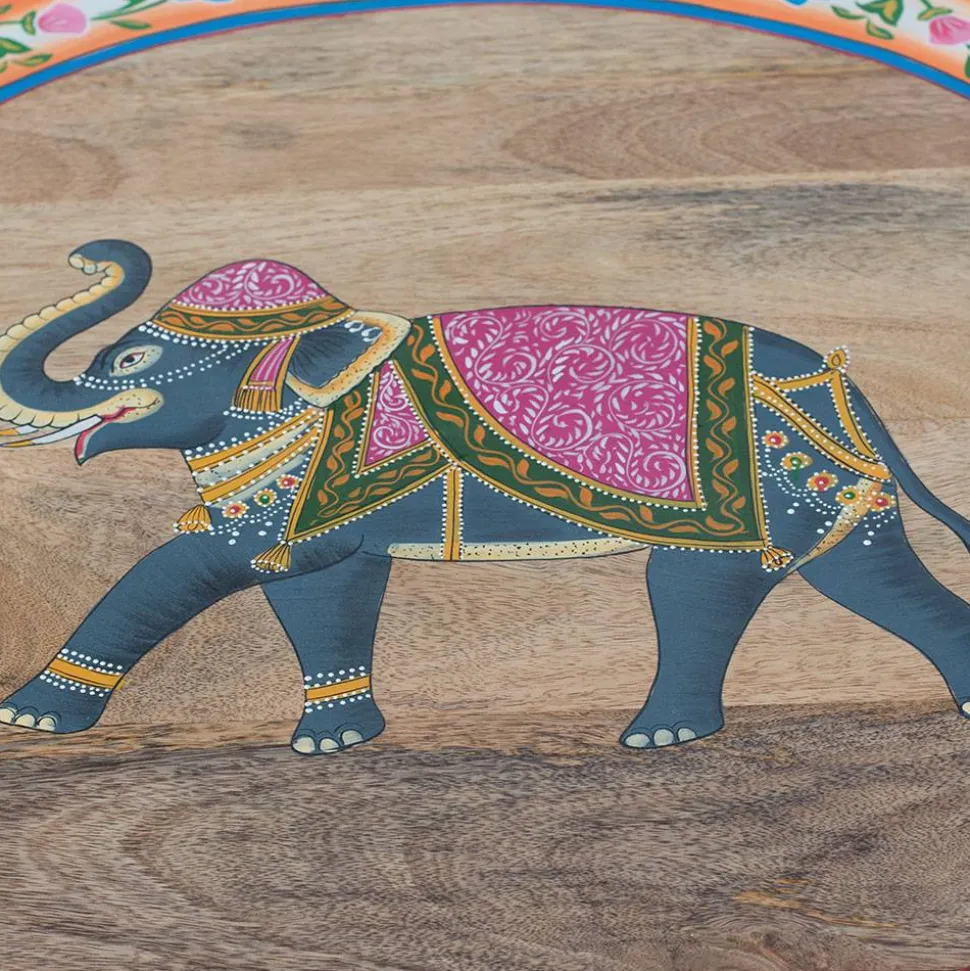 Orient Style Couchtisch mit Elefanten farbenfroh bemalt - Tabacho