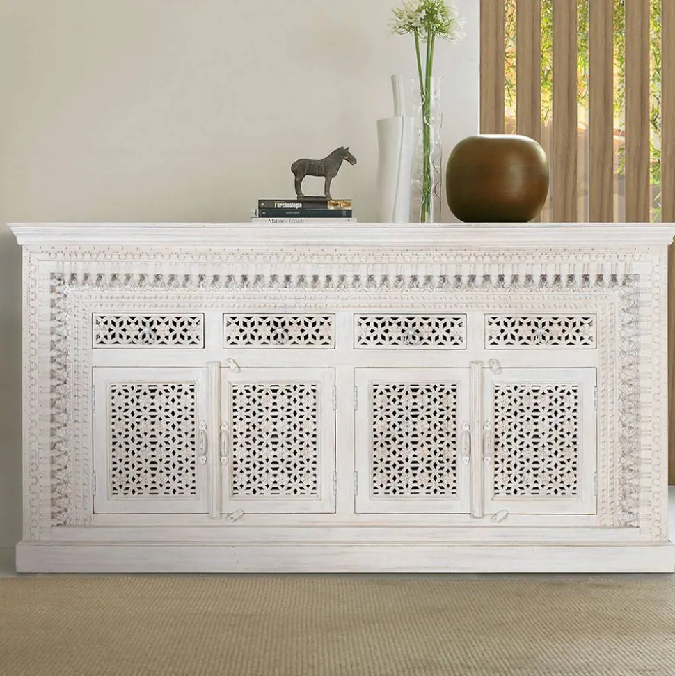 Orient Style Sideboard aus Mangoholz White Wash - Capo