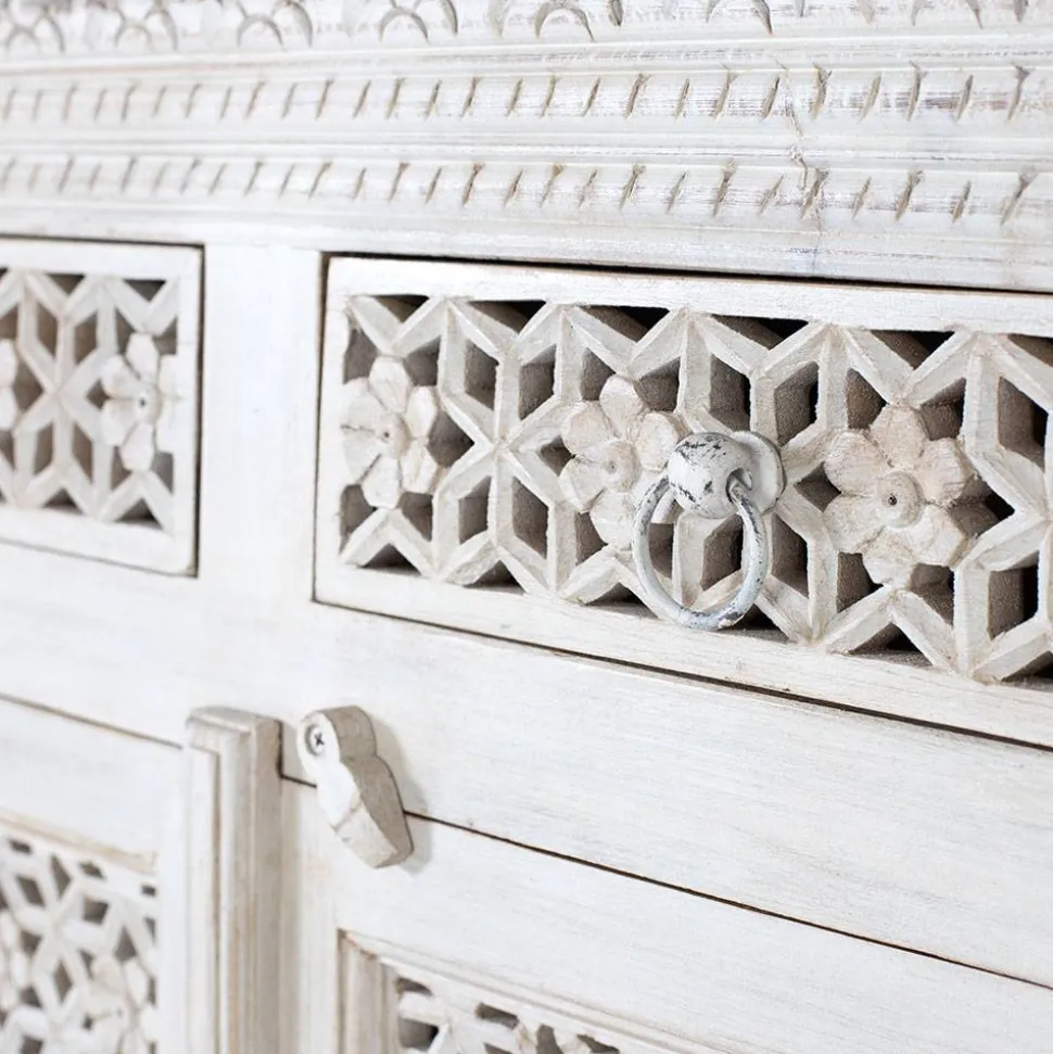 Orient Style Sideboard aus Mangoholz White Wash - Capo