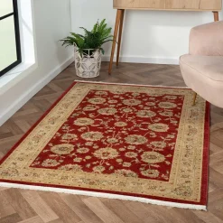 Orient Teppich in Dunkelrot und Beige - Malaya