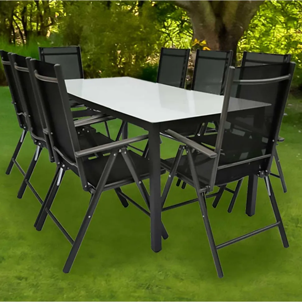 Outdoor Esstischgruppe Set - Yumagno (neunteilig)