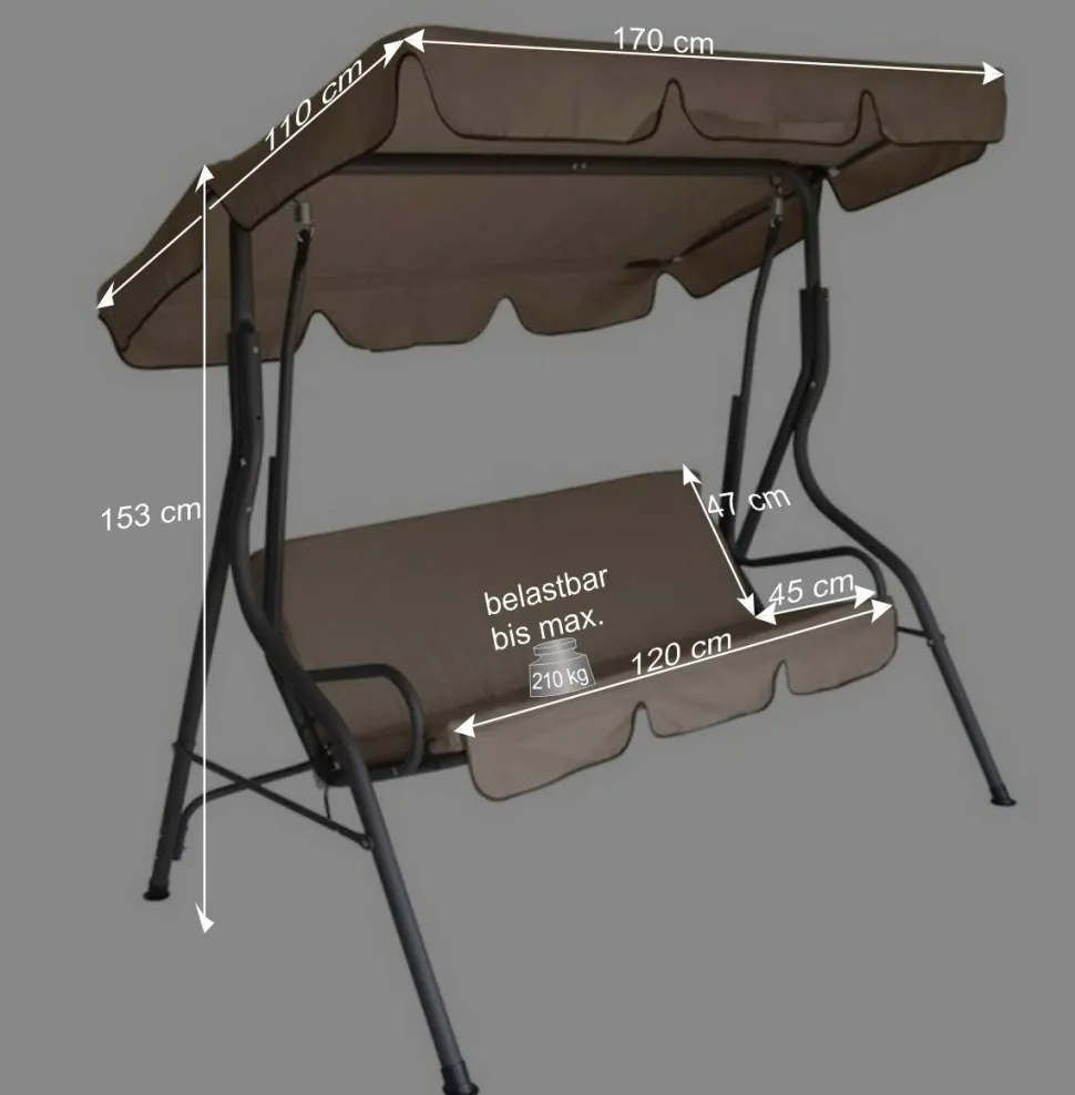 Outdoor Hollywood Schaukel Beaching in Creme