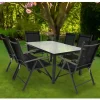 Outdoor Sitzgruppe mit Glastisch - Franatico (siebenteilig)